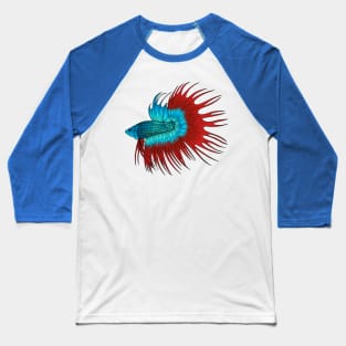 Crowntail betta fish cartoon illustration Baseball T-Shirt